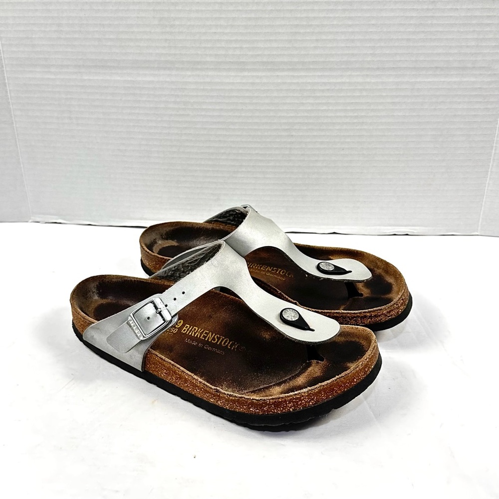 Birkenstock Gizeh Silver‎ Sz 8-8.5